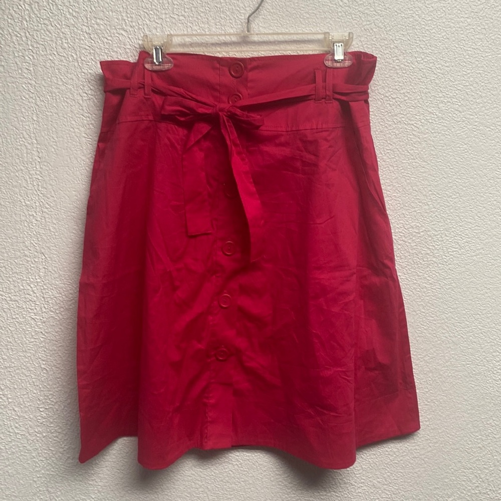 Tropical Wear Hot Pink A Line Button Up Skirt with Belt Size 1x